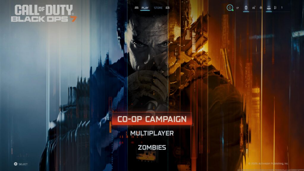 Menú principal de Call of Duty: Black Ops 7