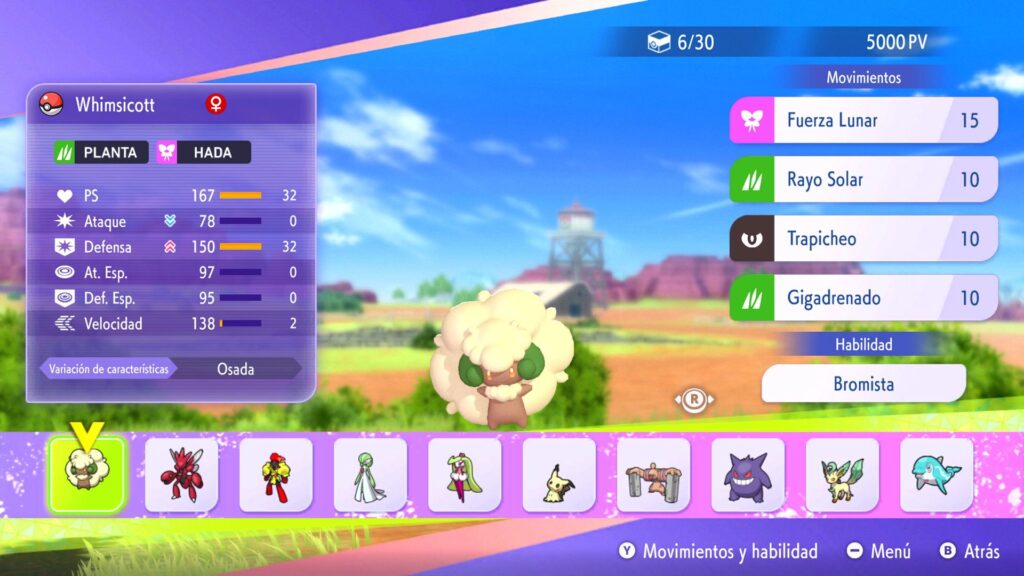 Pantalla de selección de personajes en Pokémon Champions
